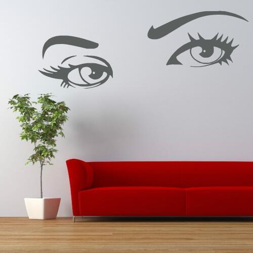 Wall Decal House Decoration Women Girls Sexy Eyes Wall Art StickerBeauty Salon Ladys Eyes Lashes Decor Wall Salon Poster WW-40