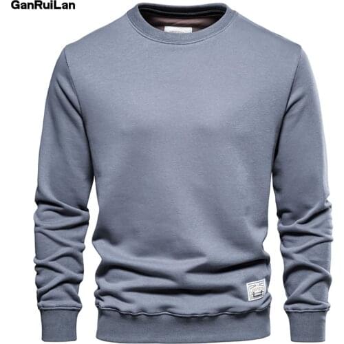 2021 New Cotton Mens Hoodies Sweatshirt Casual Solid Color Long Sleeve Spring Sweatshirt Men Quality Classic Mens Clothes B0943