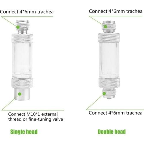 Single/Dual Head Fish Tank CO2 Bubble Counter for Aquarium Check Valve-Regulator H58C