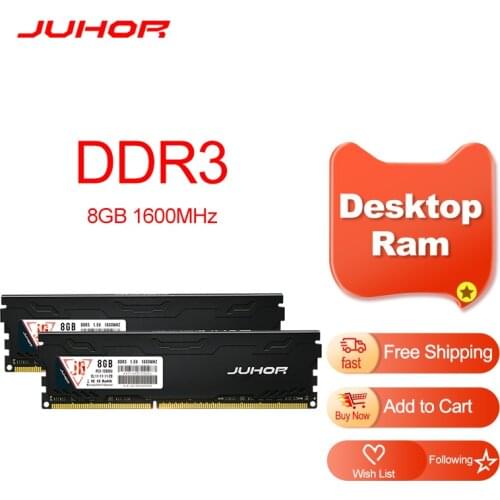 JUHOR DDR3 8GB Memoria Ram 1333 1600 1866 DDR3 Memory Desktop Dimm With Heat Sink
