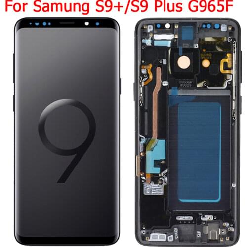 Original S9 Plus Display For Samsung Galaxy S9+ LCD With Frame 6.2" G965FN G965F G965A Display LCD Touch Screen Digitizer Parts