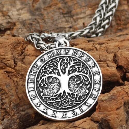 Norse Yggdrasill viking amulet rune tree of life pendant necklace
