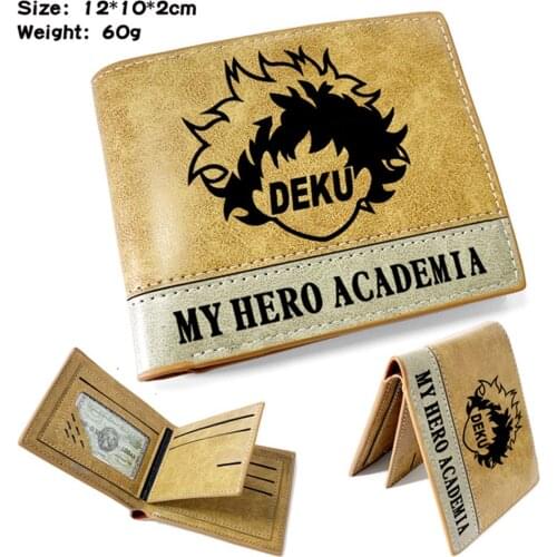 Hot PU Bifold Wallet Anime My Hero Academia Casual Short Mens Leather Note Compartment Coin Photo Credit Cards Holder Purses