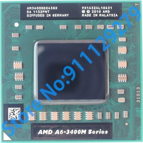 CPU Processor A6-Series A6-3400M A6 3400M AM3400 1.4 GHz Quad-Core Quad-Thread AM3400DDX43GX Socket FS1