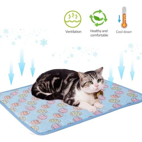 L/S Sizes Pet Self Cooling Pad Summer Cooling Mat Dog Cooling Blanket Dogs Cat Blanket Sofa Breathable Pet Silk Kennel Mat
