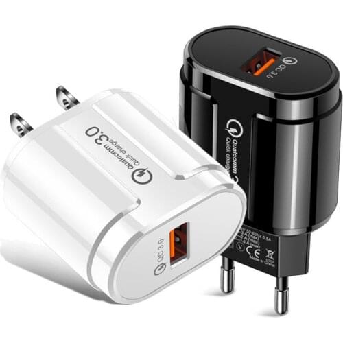 Phone USB Travel Charger Charger QC3.0 18W Wall USB Adapter for iPhone 7 8 X XS Fast Wall Charger for Samsung S9 Mobile Phone