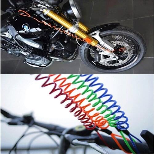 120cm Green Security Anti Thief Motorbike Motorcycle Wheel Disc Brake alarm lock & bag and reminder spring cable