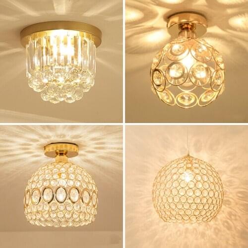 Modern Gold Crystal Ceiling Lights Gold Led Lamps Luxury Ceiling Lamp For Bedroom Living Room Indoor Light Fixtures