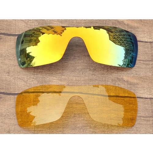 Vonxyz Two Pieces Ruby Mirror & Yellow Replacement Lenses for-Oakley Batwolf Frame