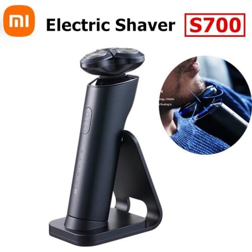 Xiaomi Mijia Electric Shaver S700 3 Gear Speed Three Floating Heads Beard Razors Type-C Dock Charge Men Facial Cleaning Brush