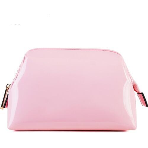 Fashion New Womens Jelly Color Cosmetic Bags PU Leather Organizer Make Up Bag Ladies Simple Cosmetic Bag Travel Makeup Bag A108