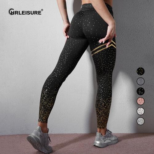 CHRLEISURE Bronzing Leggings Women Push Up Patchwork Fitness Pants Women High Waist Super Stretch Workout Gym Leggings Skinny