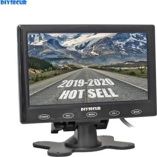 DIYSECUR 7 inch LCD Touch Button Ultra-thin Screen Car Rear View Monitor + Remote Control for Car Truck Caravan Vans Trailer Use
