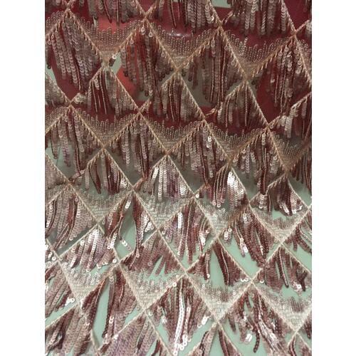 Gold African Net Milk Silk Lace Sequins Embroiderd High Quality French Lace Fabric Nigerian Lace Fabric For Wedding X21732