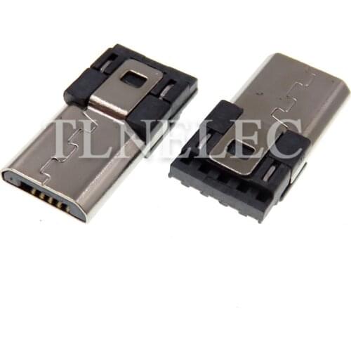 10pcs Micro 5 Pin USB Charging Adaptor Soldering Electric Terminals USB Interface Connector Male Jack Tail Socket