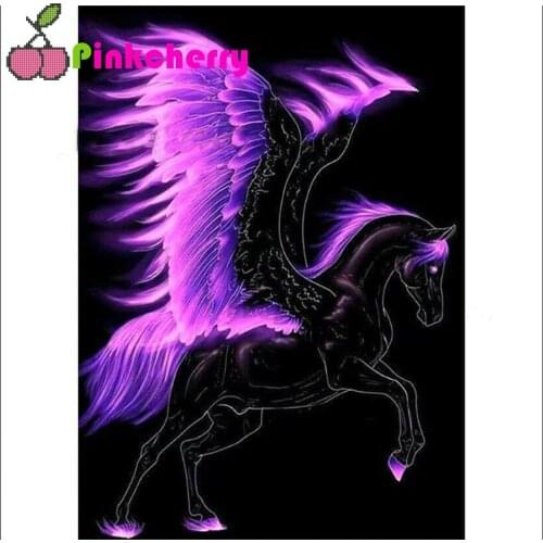 2022 Gift Unicorn Wings diamond embroidery full round cross stitch diamond painting 3d Picture wall sticker decor handmade k1215