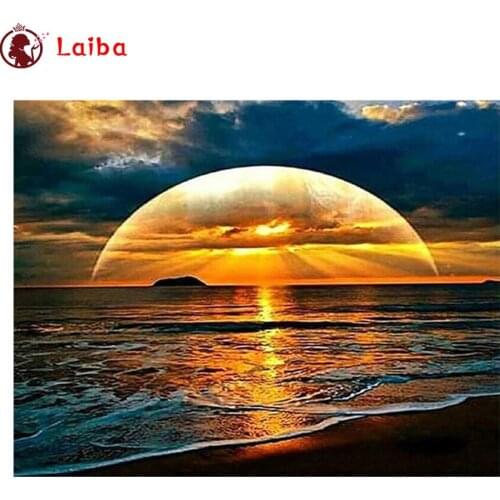 5 d diamond mosaic Natural scenery, sunset beach For Living Room Home Decor diamond Painting embroidery mosaic
