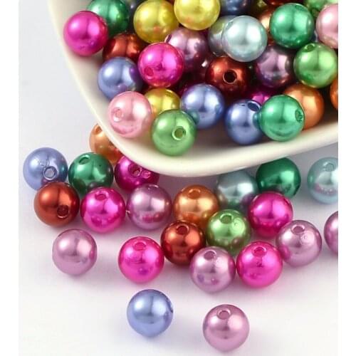 1 Pound Dyed Imitation Pearl Acrylic Round Beads Mix Color for bracelet necklace jewelry making 4mm 6mm 8mm 10mm 12mm 14mm F65
