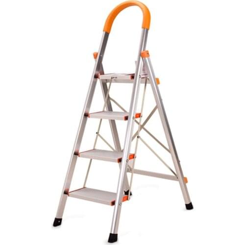 Aluminum Alloy Ladder Four Five Step Domestic Thickened Folding Indoor Miter Ladder Project Staircase Ap-2414g / 5