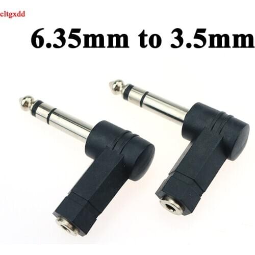 90 Degrees 3.5 to 6.35/6.5mm 1/4" Mono Jack Stereo Speaker Audio Adapter Plug 3.5mm TRS Connector Converter AUX Headphone Cable