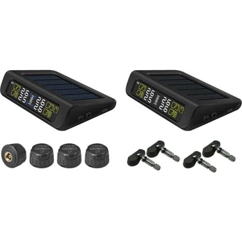 External Tire Pressure Wireless Monitoring System Fast Response Set USB Solar Power Charging LCD Display Auto Security Alarm New