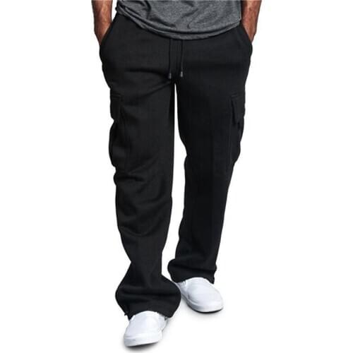 Newly Male Pants Causal Solid Color Pants Stylish Drawstring Trousers New Autumn Men Clothing For Male