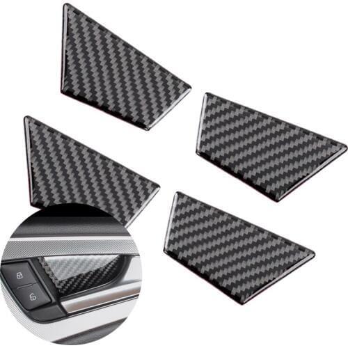 For Audi A6 C7 2012 2013 2014 2015 2016 Car Interior Door Handle Panel Door Bowl Carbon Fiber Cover Decor