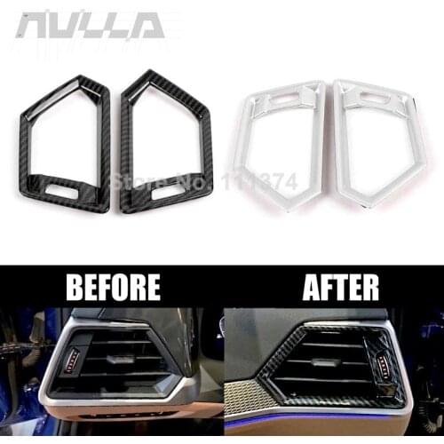 For BMW 3 Series G20 2019 2020 2021 Carbon Look Car Interior Front Side Air Condition Outlet Vent Decor Frame Trim Accessories
