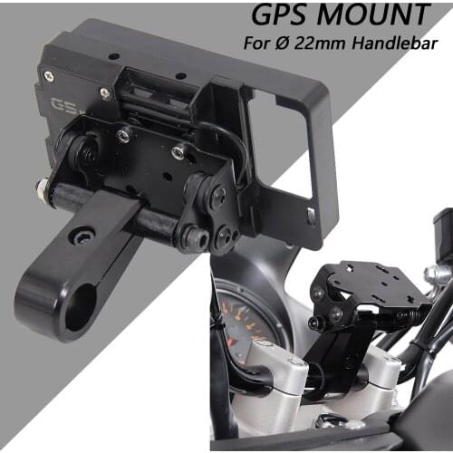For Ø 22mm Handlebar New Black Motorcycle Phone GPS Mount With Handlebar Clamp