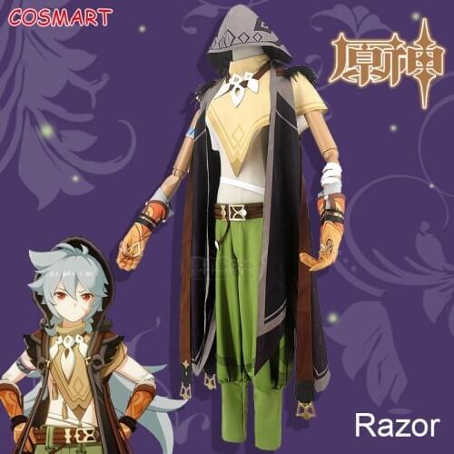 Genshin Impact Razor Leizei Game Suit Uniform Legend of Running Wolf Collar Cosplay Costume Halloween Outfit For Men Any Size