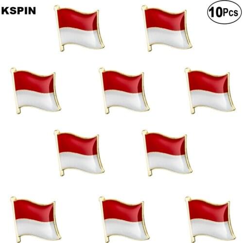 Indonesia Flag Lapel Pin Flag badge Brooch Pins Badges 10Pcs a Lot