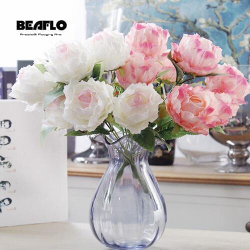 Artificial Flowers Peony Bouquet for Wedding Decoration 7 Heads Peonies Fake Flowers Home Decor Silk Hydrangeas Flower