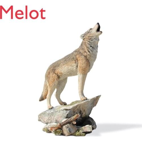 Wolf Art Collection Simulation Animal Model Wolf Decoration Home Resin Crafts Figurines Miniatures Decoration Crafts Accessories
