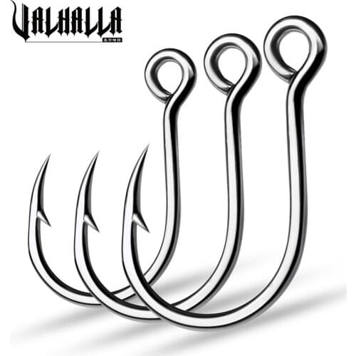 VALHALLA 400pcs Big Eye Single Hooks Set 6-3/0# High Carbon Steel Fishing Hooks Barbed Circle Carp Jig Fishhooks for Lure Pesca