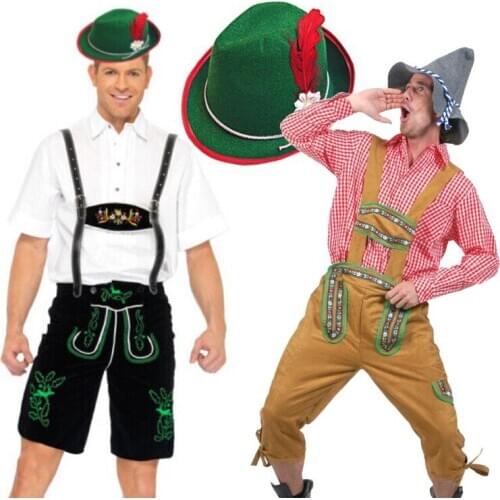 Adult Oktoberfest Lederhosen Costume Man Bavarian Octoberfest German Festival Beer Male Cosplay Halloween Party Costume