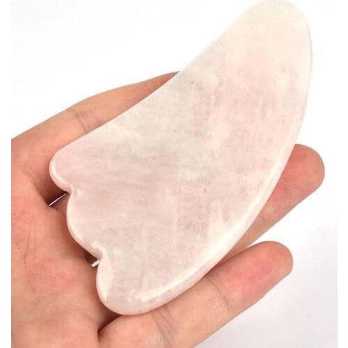 MOKAGY 11CM-12CM Natural Rose Quartz Crystal Guasha Massage Slice 1pc