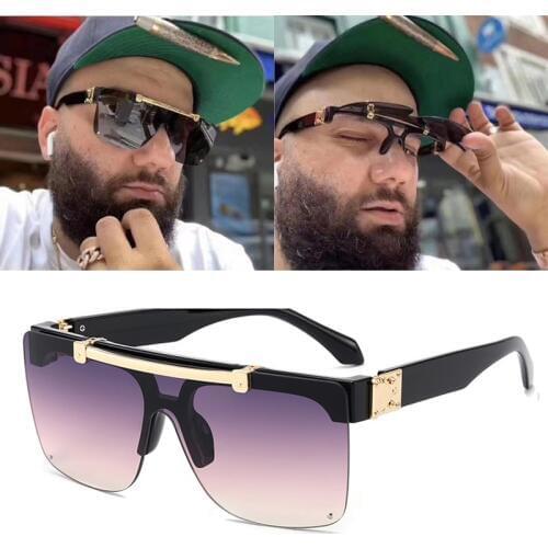 FEISHIN Fashion Luxury 2020 Sunglasses Women Brand Designer Unisex Flip Up Square Steampun Men Sun Glasses Male Shades Cool