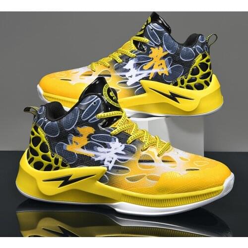 Men Professional High-top Basketball Shoes Mens Cushioning Light Basketball Sneakers Anti-skid Breathable Outdoor Sports Shoes