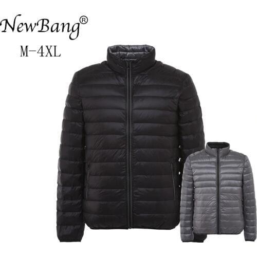 NewBang Brand Mens Down Jacket Ultra Light Down Jacket Men Autumn Winter Double Side Feather Reversible Lightweight Warm Parka