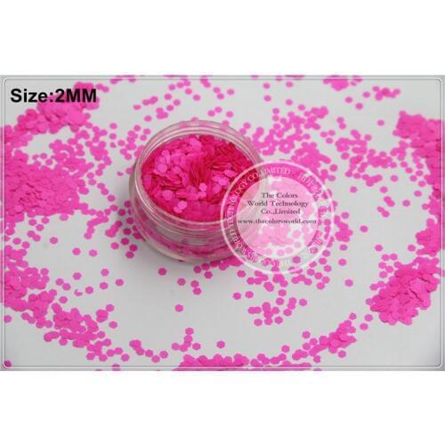 TCF510 Neon Rose-Carmine Colors 2.0mm size solvent resistant glitter for nail Art nail Polish or other DIY decoration
