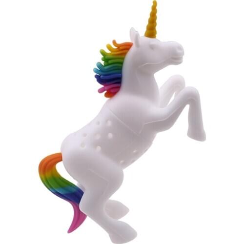 New 1PC Creative Food-Grade Unicorn Shape Silicone Tea Infuser Strainers Filter Loose Tea Bag Leaf Herbal Spice Filter