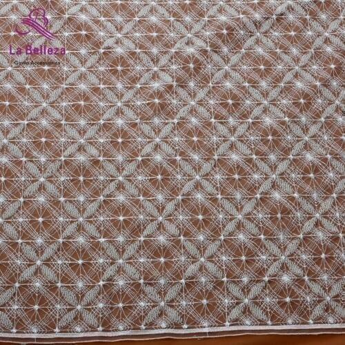 New fashion off white guipure lace heavy beads with sequins on net embroidered wedding dress/evening dress lace fabric by yard