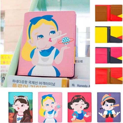 Lollipop Cute Adorable Sister Multifunctional Passport Holder PU leather Passport Cover Tickets Credit Card Money Wholesale