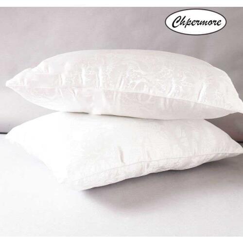 Chpermore 100% Mulberry Silk Pillow White jacquard Memory Pillows Orthopedic Neck Pillow With cotton cover Sleeping Health