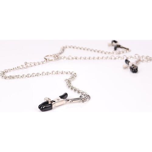 Adult Sex Toys Three Breast Metal Clips Female Lips Clitoris G Point Nipple Clamps Clitoris Clip Iron Chain Adult Game SP0046