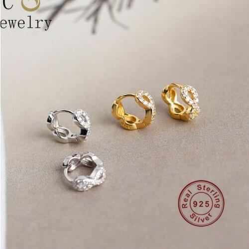 FC Jewelry 925 Silver Minni Gold Color Infinity Love Forever Zircon Piercings Hoop Earring For Women Ear Boucles D oreille 2020