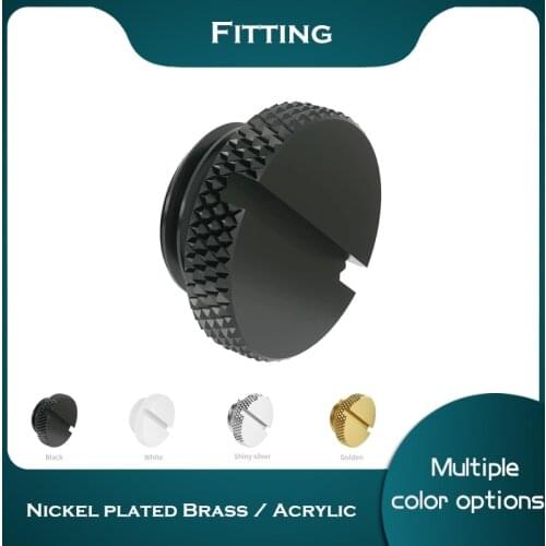 Barrow G1/4" Stop Plug Fitting - With Coin Slot Black,Silver,White,Gold For Water Cooling Transparent YKLZS1-T01 TZS1-A02