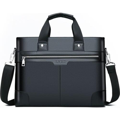 Messenger Bag For Men Waterproof Vintage PU Briefcase Large Satchel Shoulder Bag