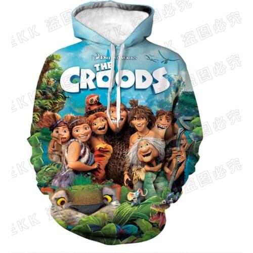 The Croods Hoodies Men Women Children Fashion Cartoon Anime 3D Print Sweatshirt Casual Boy Girl Kids Cool Pullover Coat