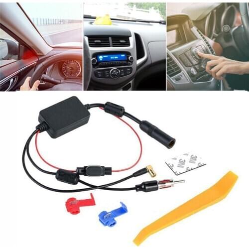 Universal 12V-24V Car Stereo Radio Antenna DAB+FM Digital Aerial Amplifier Signal Booster Kit Car Antenna Radio Accessories